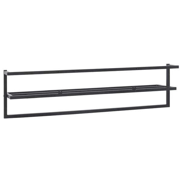 vidaXL Portasciugamani Nero 95x25x22 cm in Ferro