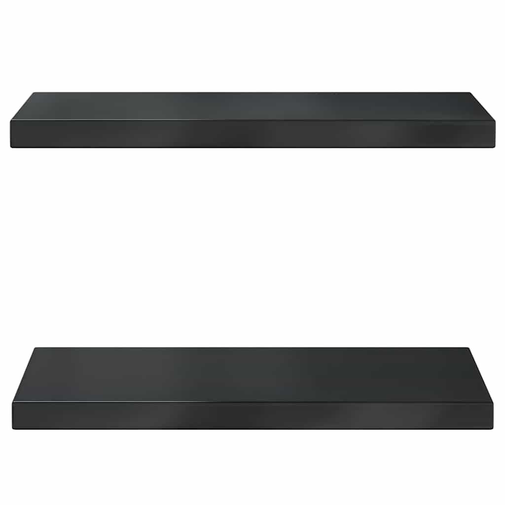 vidaXL Mensole a Muro 2 pz 50x23,5x3 cm Nero in Acciaio Inossidabile