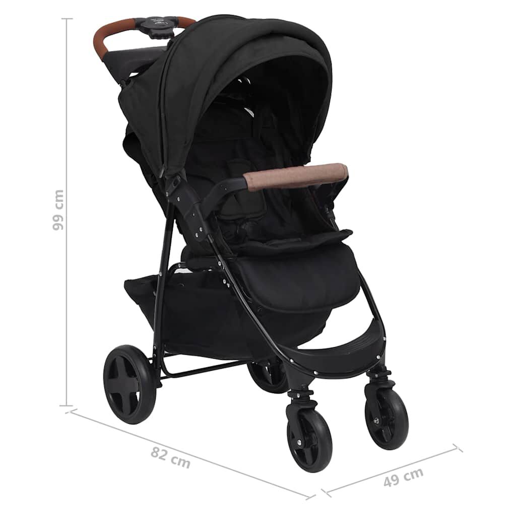 vidaXL Passeggino 2 in 1 Antracite in Acciaio