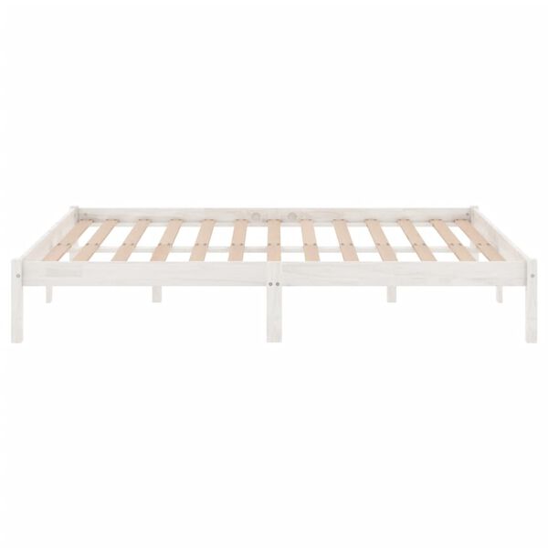 vidaXL Giroletto Bianco in Legno Massello 135x190 cm Double